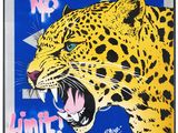 an image of a painting of a leopard on a blue background