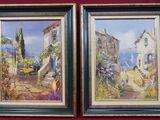 peinture d'un couple de tableaux accrochés au mur l'un à côté de l'autre