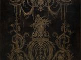 painting of a black and gold design on a black background