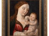 a painting of a woman holding a baby in her arms