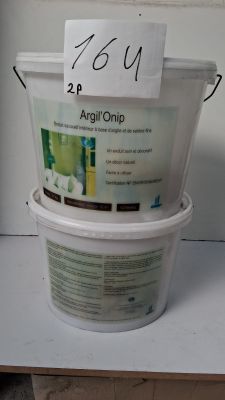 Lot de 2 seaux d’enduit décoratif Argil’Onip, teinte gris so…