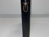 a black box with a gold logo on it