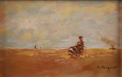 Armand FOUQUET (1904-?) "femme en bord de mer". - Photo 1