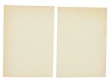 two pieces of old paper on a white background