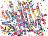 a close up of a piece of art with confetti sprinkles on it