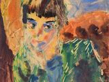 an image of a painting of a boy and a dog