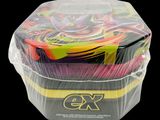 a plastic container filled with a variety of skateboards