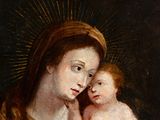 an image of a painting of a woman holding a baby