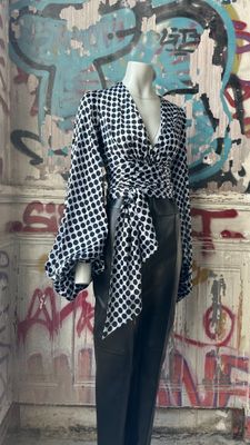 Ensemble T.36 A.VAUTHIER 2 pièces Pantalon Taille Haute Cuir Noir et C - Photo 1