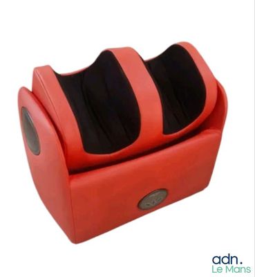 an image of a red foot massager with two black pads