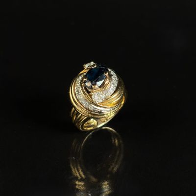 Bague de type Tourbillon en or jaune et or gris 750/1000 (18…