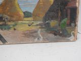 a painting on the wall of a farm with animals