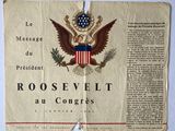 an old newspaper with a picture of a bald eagle and the words roosevelt at congress