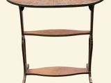 an image of a wooden table with three shelves on top of it