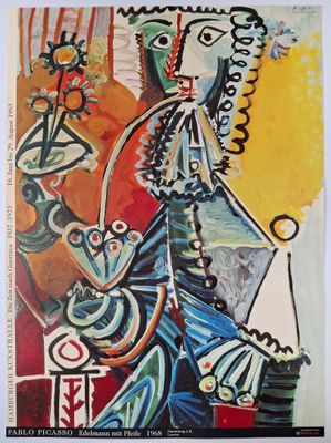 an image of a painting of a woman with a bird on her head