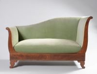 Méridienne en placage d'acajou marqueté de filets de bois cl…