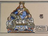 a picture of a picture of a woman on a throne