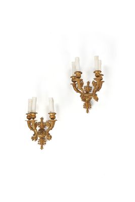 pair of antique wall sconces in the style of louis ii