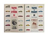 deux livres représentant différents types de voitures, posés côte à côte