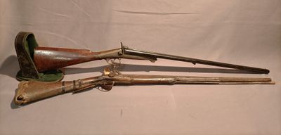 pair of antique wooden and metal flints and a brass - plated brass - plated brass - plated brass - plated brass - plated brass -