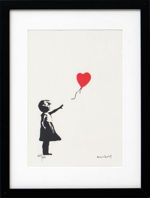 banksy girl with red balloon framed print