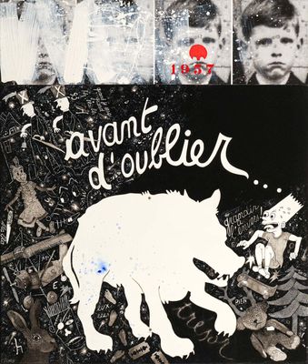 an image of a collage of pictures of a man and a bear