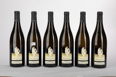 six bottles of wine are lined up on a table