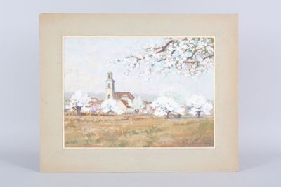 Paul MONNIER (1893-1962) : pommiers en fleurs à Marsannay. G… - Photo 1