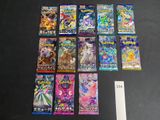 a lot of pokemon trading cards on the table
