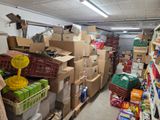 a large amount of boxes and crates in a store