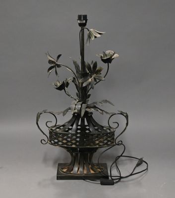 a lamp that is on top of a table