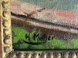an image of a painting of a man riding a horse in a field