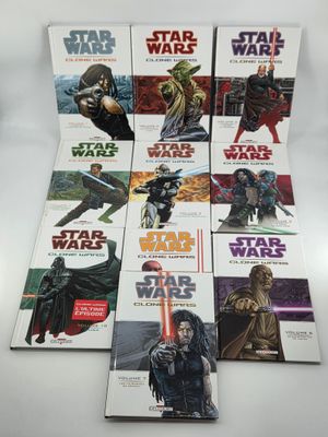 a collection of star wars books