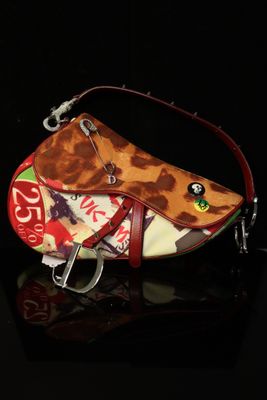 an image of a purse made out of different types of fabric
