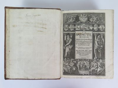 an open book with a picture of a man and a woman on it