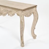 Console rectangulaire en bois laqué ceinture sculpté d'un mé… (photo 6)
