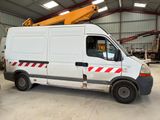 a white van with a red and white stripe on the side