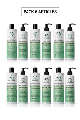 lot de 6 flacons de gel douche au thé vert avec pompe