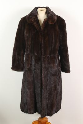 an image of a brown fur coat on a mannequin stand