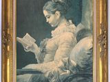 an image of a painting of a woman reading a book