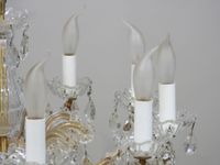 Lustre en verre et laiton à dix bras de lumière, à décor de … (photo 4)