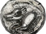 Gros plan sur une pièce d'argent ornée d'un cheval
