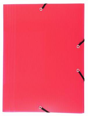 un classeur rouge muni d'un cordon noir