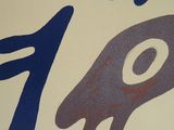 a picture of a painting of a bird on a wall