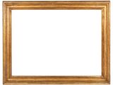 a gold picture frame on a white background