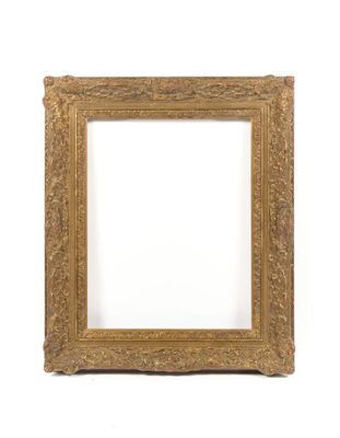 a gold frame with a white background