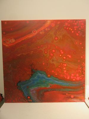a picture of a painting on the wall of a room