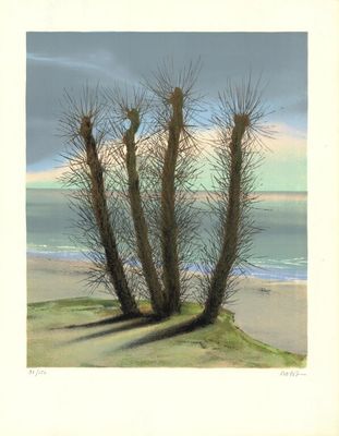 Pierre NOLOT (1935) - Arbres en bord de mer, 1974, Lithograp…