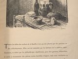 an open book with a picture of a pitcher on a table