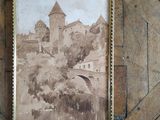 a picture of a picture of a castle on the wall